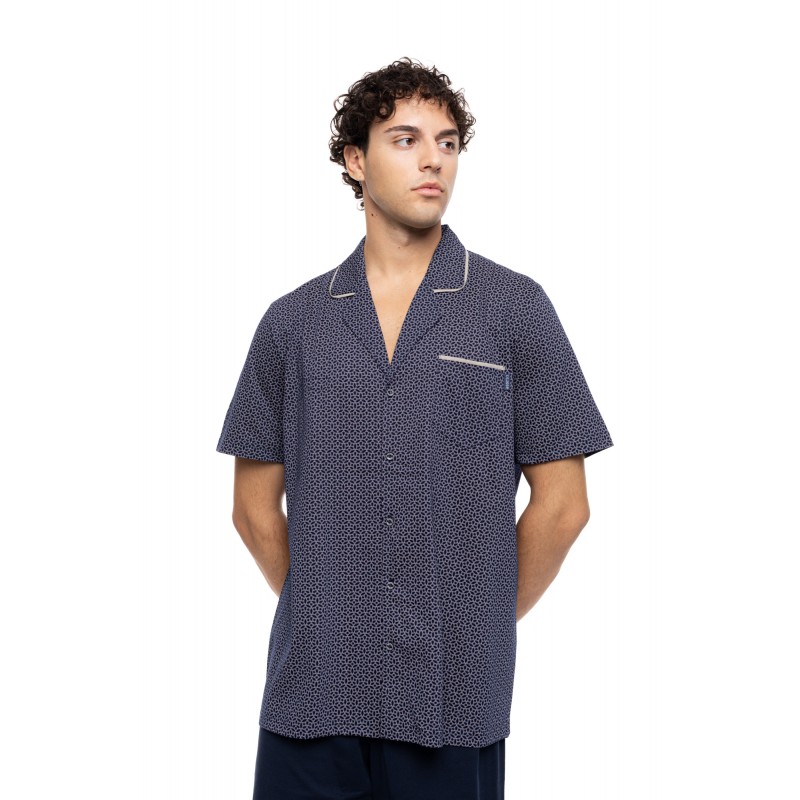 S-M609 - Type - PYJAMA BUTTONED SHORTS EASY GEO- (S-M609) S-M609 - Type - PYJAMA BUTTONED SHORTS EASY GEO- (S-M609)