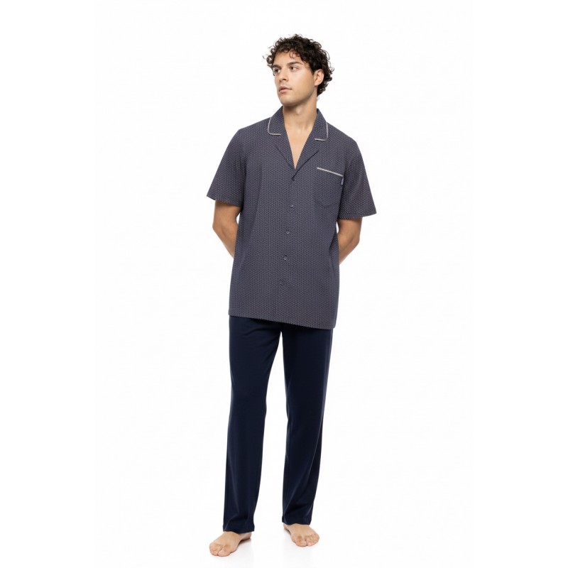 S-M610 - Type - PYJAMA BUTTONED LONG PANTS EASY GEO- (S-M610) S-M610 - Type - PYJAMA BUTTONED LONG PANTS EASY GEO- (S-M610)