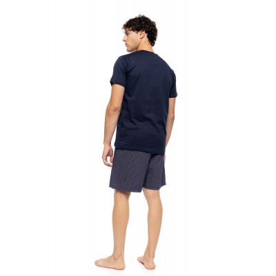 S-M611 - Yacht Blue - PYJAMA 3PCS EASY GEO- (S-M611)