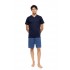 S-M614 - Yacht Blue - PYJAMA V-NECK PURE NIGHTS- (S-M614)