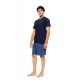 S-M614 - Yacht Blue - PYJAMA V-NECK PURE NIGHTS- (S-M614) S-M614 - Yacht Blue - PYJAMA V-NECK PURE NIGHTS- (S-M614)