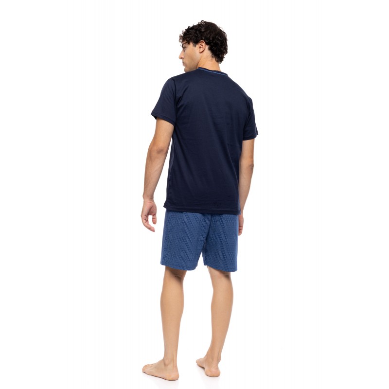 S-M614 - Yacht Blue - PYJAMA V-NECK PURE NIGHTS- (S-M614) S-M614 - Yacht Blue - PYJAMA V-NECK PURE NIGHTS- (S-M614)