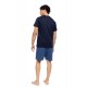 S-M614 - Yacht Blue - PYJAMA V-NECK PURE NIGHTS- (S-M614) S-M614 - Yacht Blue - PYJAMA V-NECK PURE NIGHTS- (S-M614)