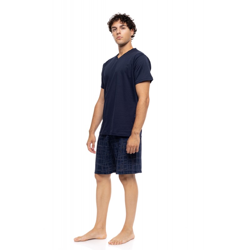 S-M618 - Cosmos Blue - PYJAMA V-NECK BLUE NIGHTS- (S-M618) S-M618 - Cosmos Blue - PYJAMA V-NECK BLUE NIGHTS- (S-M618)