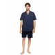 S-M619 - Type - PYJAMA BUTTONED SHORTS BLUE NIGHTS- (S-M619)