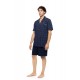 S-M619 - Type - PYJAMA BUTTONED SHORTS BLUE NIGHTS- (S-M619)