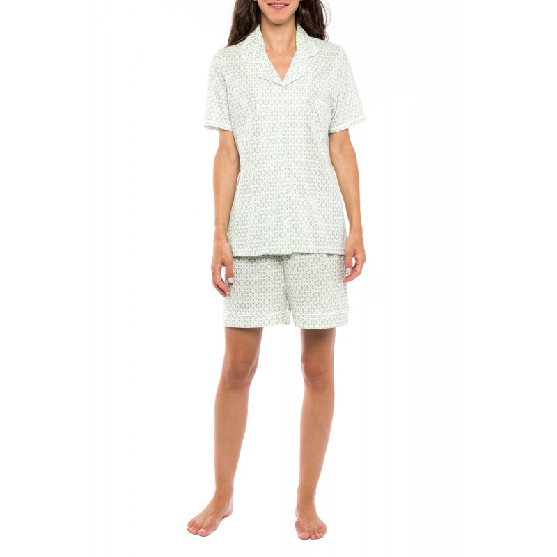 S1110 - Type - PYJAMA GREEN GEOMETRIC- (S1110)