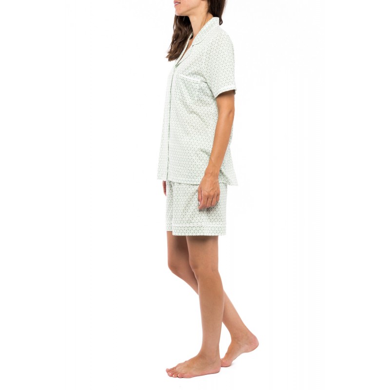 S1110 - Type - PYJAMA GREEN GEOMETRIC- (S1110)