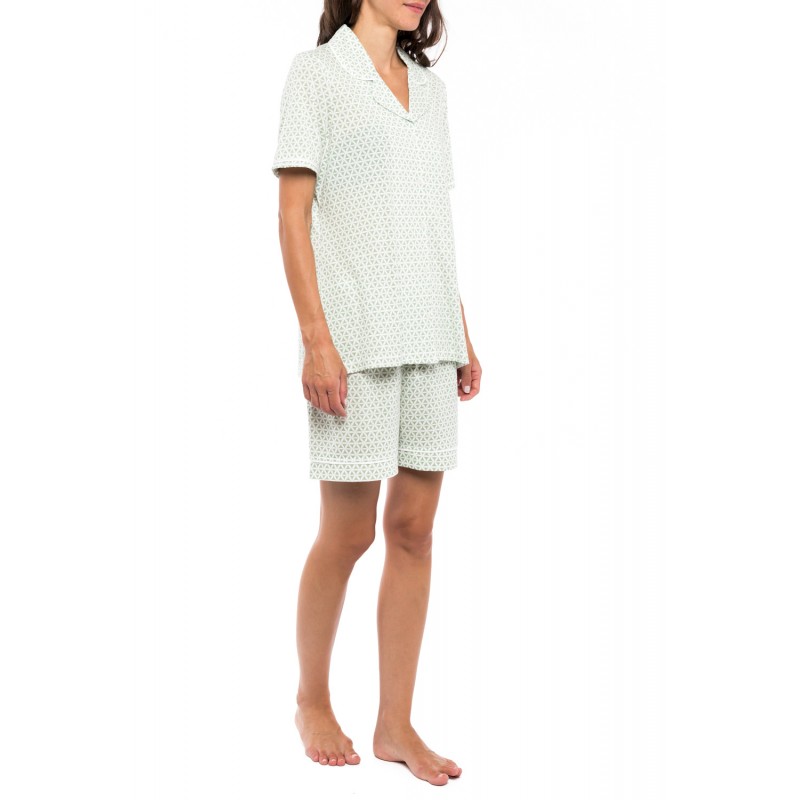 S1110 - Type - PYJAMA GREEN GEOMETRIC- (S1110)