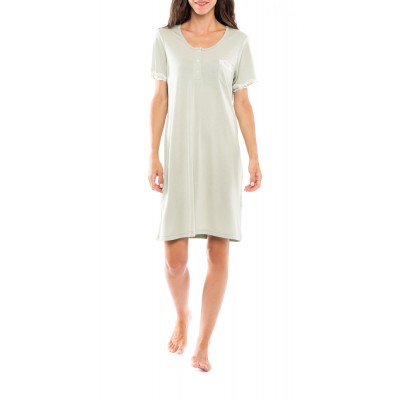 S1115 - Type - NIGHTGOWN SOLID GREEN GEOMETRIC- (S1115)