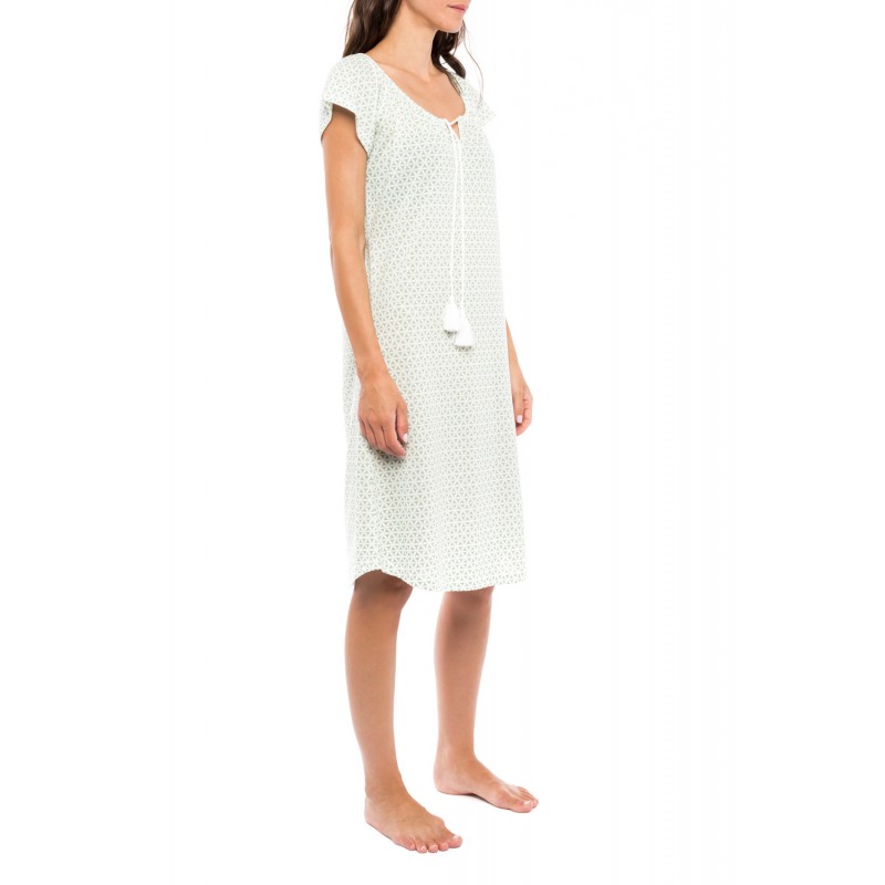 S1121 - Type - NIGHTGOWN GREEN GEOMETRIC- (S1121) S1121 - Type - NIGHTGOWN GREEN GEOMETRIC- (S1121)