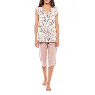 S1128 - Type - PYJAMA CAPRI YELLOW FLOWER- (S1128)