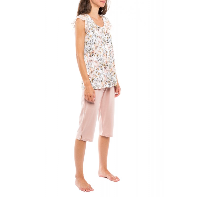 S1128 - Type - PYJAMA CAPRI YELLOW FLOWER- (S1128) S1128 - Type - PYJAMA CAPRI YELLOW FLOWER- (S1128)