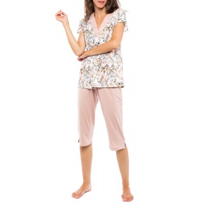 S1131 - Type - PYJAMA CAPRI YELLOW FLOWER- (S1131)