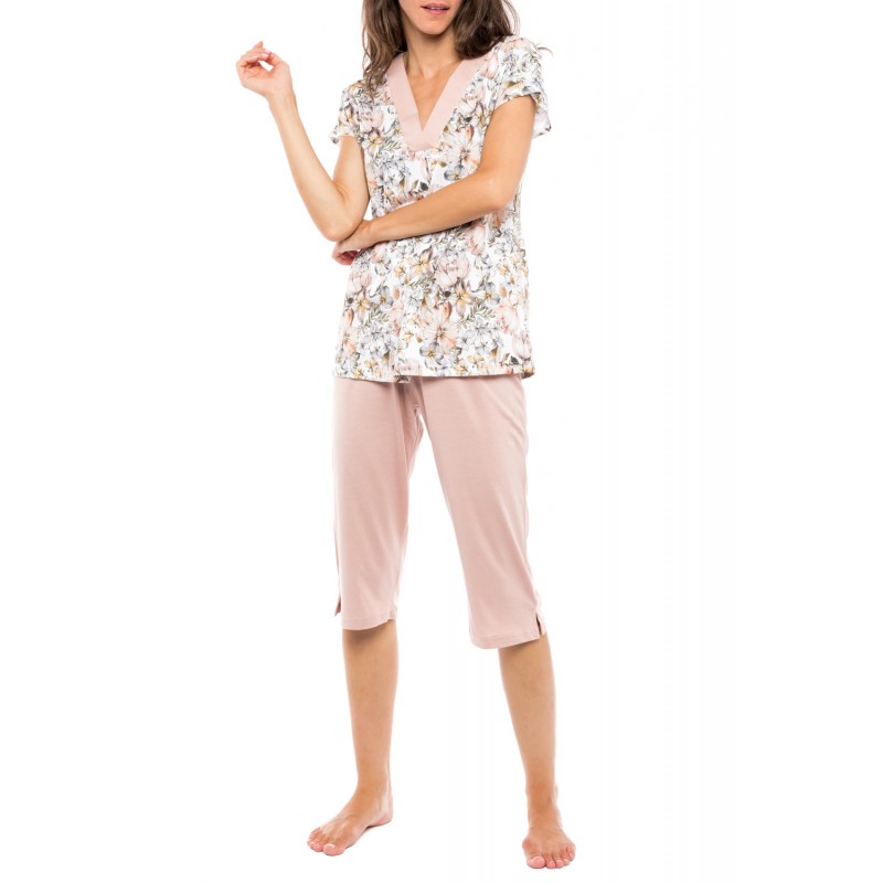 S1131 - Type - PYJAMA CAPRI YELLOW FLOWER- (S1131)