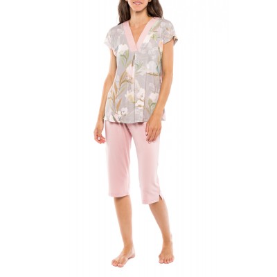 S1137 - Type - PYJAMA CAPRI V GREY BLOSSOM- (S1137)