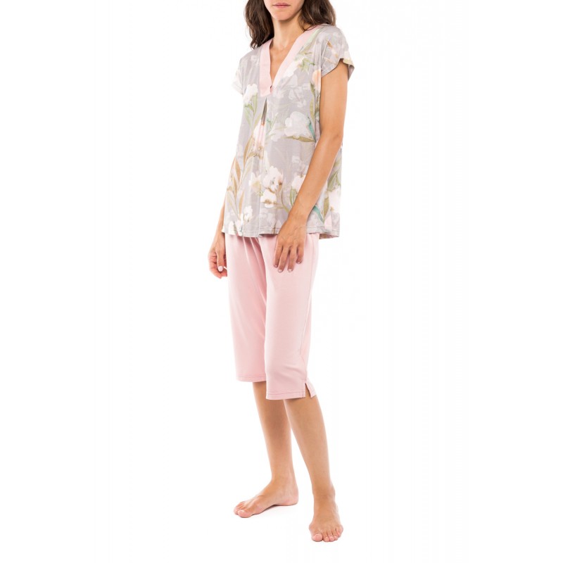 S1137 - Type - PYJAMA CAPRI V GREY BLOSSOM- (S1137)