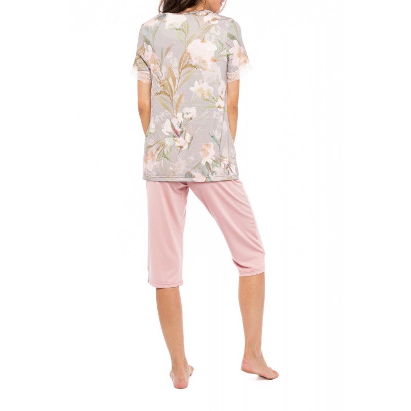 S1141 - Type - PYJAMA CAPRI GREY BLOSSOM- (S1141) S1141 - Type - PYJAMA CAPRI GREY BLOSSOM- (S1141)