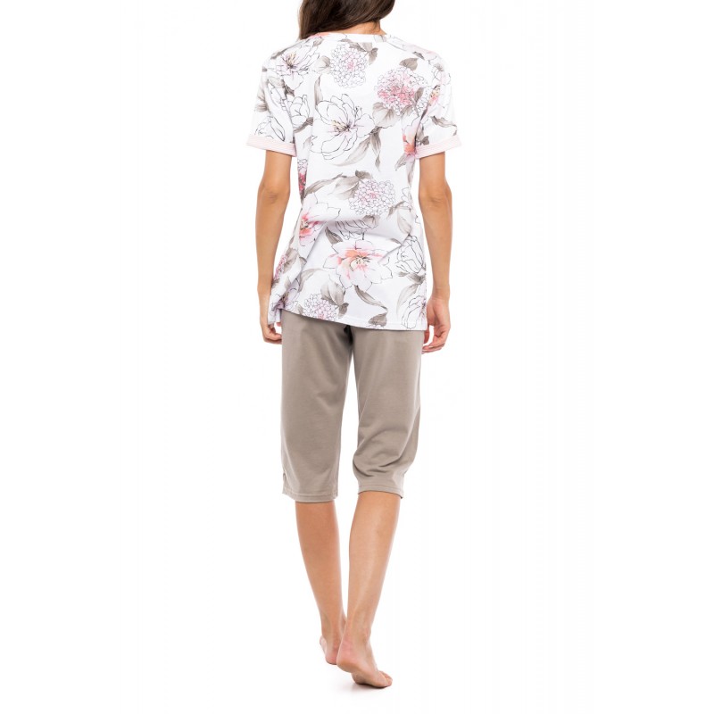 S1149 - Type - PYJAMA CAPRI PINK FLOWER- (S1149)