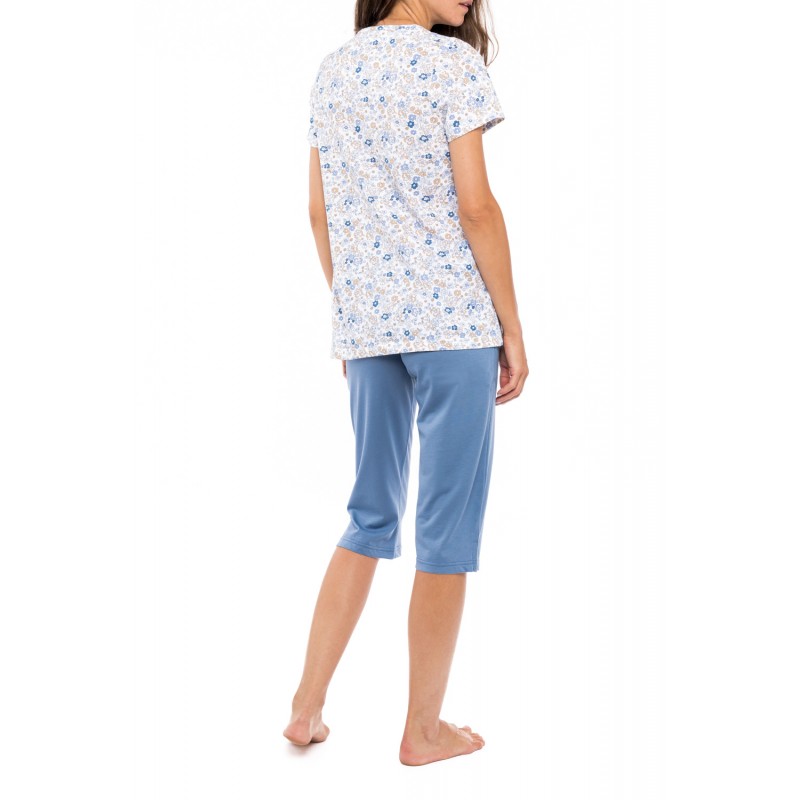 S1159 - Type - PYJAMAS CAPRI BLUE FLOWER- (S1159) S1159 - Type - PYJAMAS CAPRI BLUE FLOWER- (S1159)