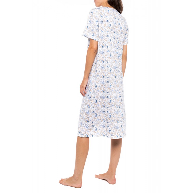 S1162 - Type - NIGHTGOWN CLASSIC BLUE FLOWER- (S1162)
