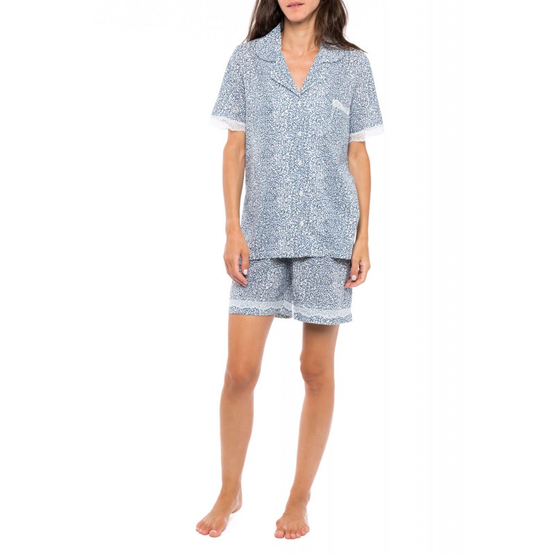 S1178 - Type - PYJAMA SHORTS BLUE LEO- (S1178)