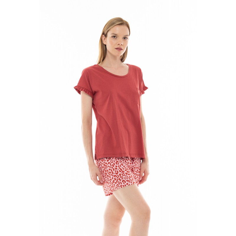 S1214 - Type - PYJAMA SHORTS PINK LEO- (S1214) S1214 - Type - PYJAMA SHORTS PINK LEO- (S1214)