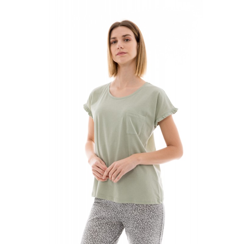 S1225 - Type - PYJAMA LONG PANTS AQUA FLOWER- (S1225)