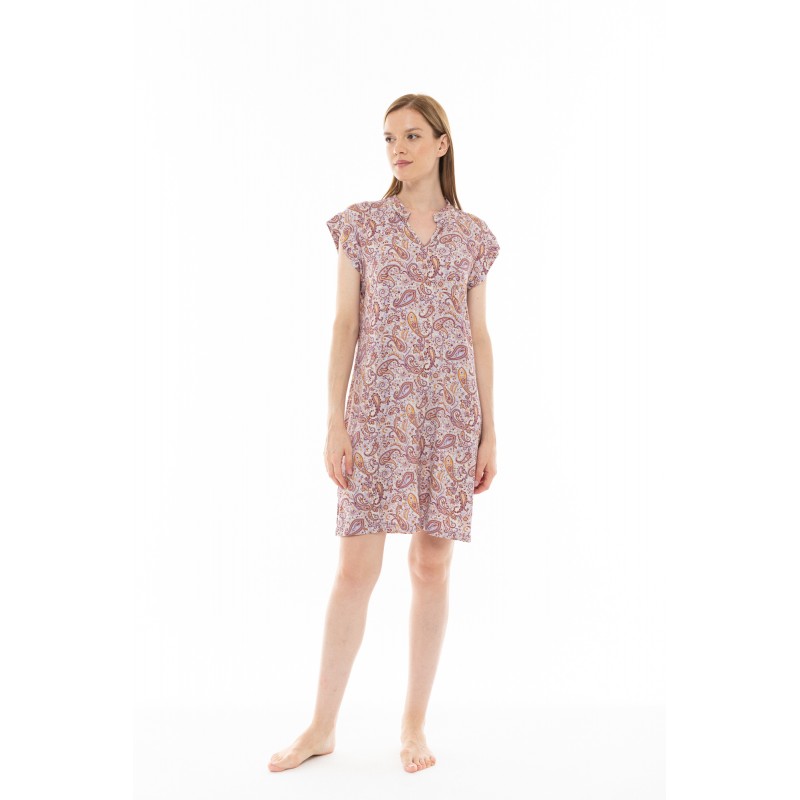 S1244 - Type - NIGHTGOWN VIOLETE PAISLEY- (S1244) S1244 - Type - NIGHTGOWN VIOLETE PAISLEY- (S1244)