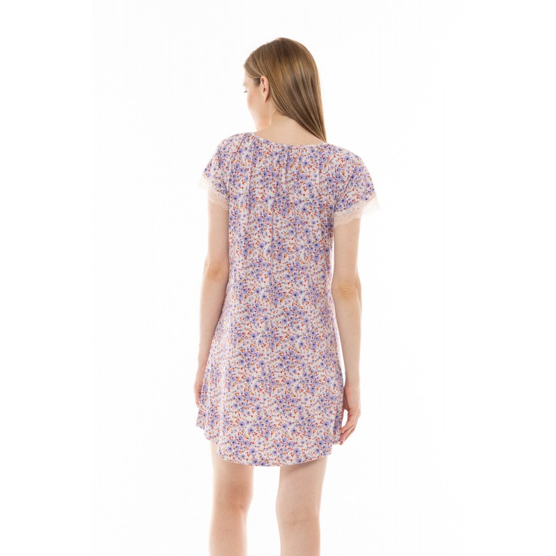 S1251 - Type - NIGHTGOWN VIOLETE FLOWER- (S1251) S1251 - Type - NIGHTGOWN VIOLETE FLOWER- (S1251)
