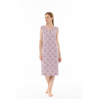 S1254 - Type - NIGHTGOWN CLASSIC VIOLETE FLOWER- (S1254)