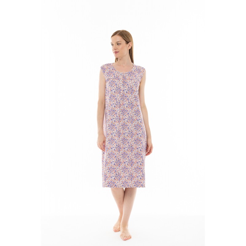 S1254 - Type - NIGHTGOWN CLASSIC VIOLETE FLOWER- (S1254)