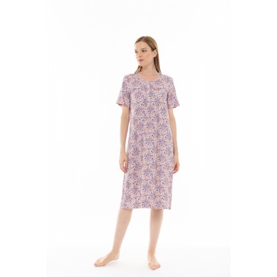 S1255 - Type - NIGHTGOWN CLASSIC VIOLETE FLOWER- (S1255)