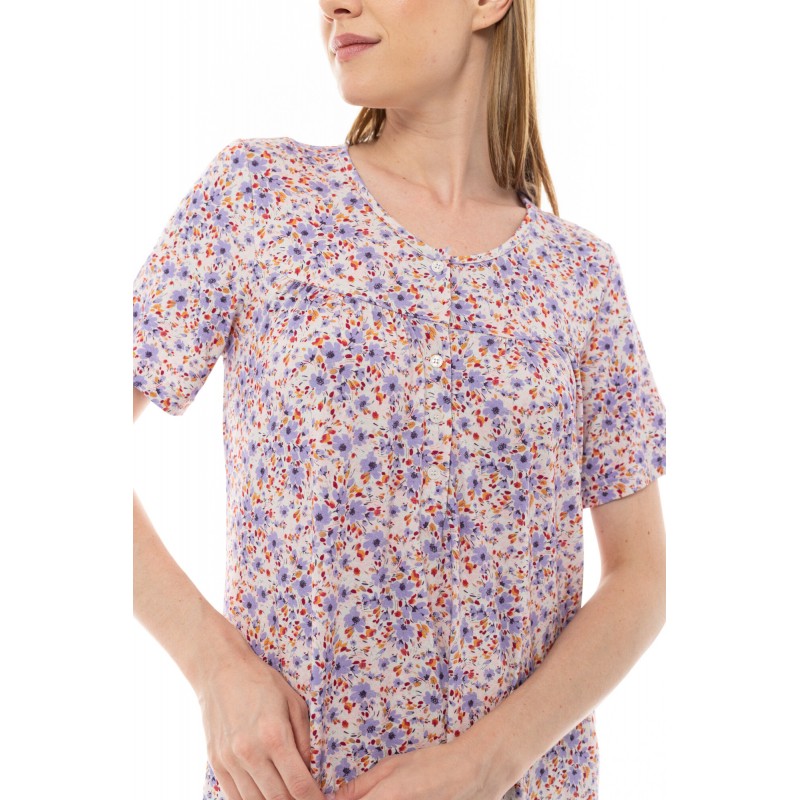 S1255 - Type - NIGHTGOWN CLASSIC VIOLETE FLOWER- (S1255) S1255 - Type - NIGHTGOWN CLASSIC VIOLETE FLOWER- (S1255)
