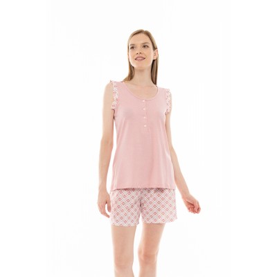 S1268 - Type - PYJAMA SHORTS PINK GEO- (S1268)