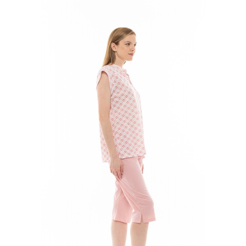 S1270 - Type - PYJAMA CAPRI PINK GEO- (S1270) S1270 - Type - PYJAMA CAPRI PINK GEO- (S1270)