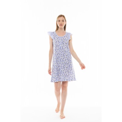 S1296 - Type - NIGHTGOWN BLUE FLOWER STRIPE- (S1296)