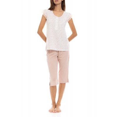 S1322 - Type - PYJAMA CAPRI ROMANTIC FLOWER- (S1322)