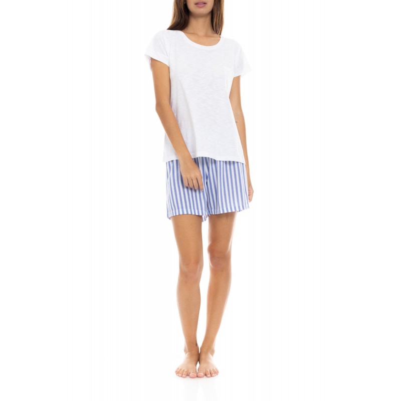 S1341 - Type - PYJAMA SHORTS SOFT BLUE STRIPE- (S1341) S1341 - Type - PYJAMA SHORTS SOFT BLUE STRIPE- (S1341)