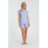 S1342 - Type - PYJAMA SHORTS SOFT BLUE STRIPE- (S1342)
