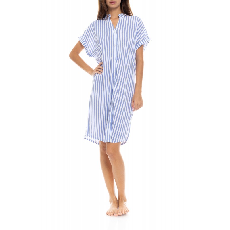 S1345 - Type - NIGHTGOWN SOFT BLUE STRIPE- (S1345)