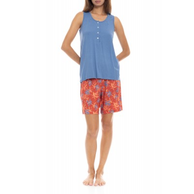 S1402 - Type - PYJAMA SHORTS BLOOMING FLOWER- (S1402)