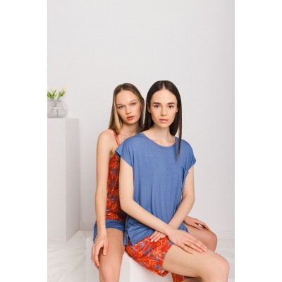 S1403 - Type - PYJAMA SHORTS BLOOMING FLOWER- (S1403)