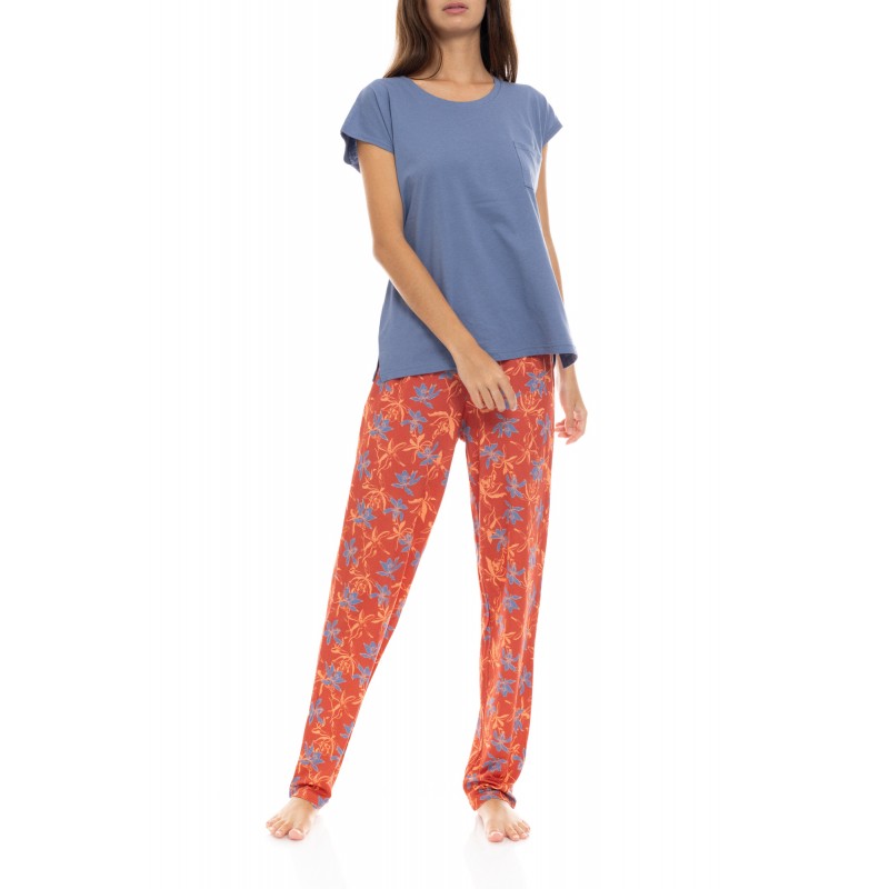 S1404 - Type - PYJAMA LONG PANTS BLOOMING FLOWER- (S1404)