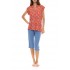 S1406 - Type - PYJAMA CAPRI PANTS BLOOMING FLOWER- (S1406)