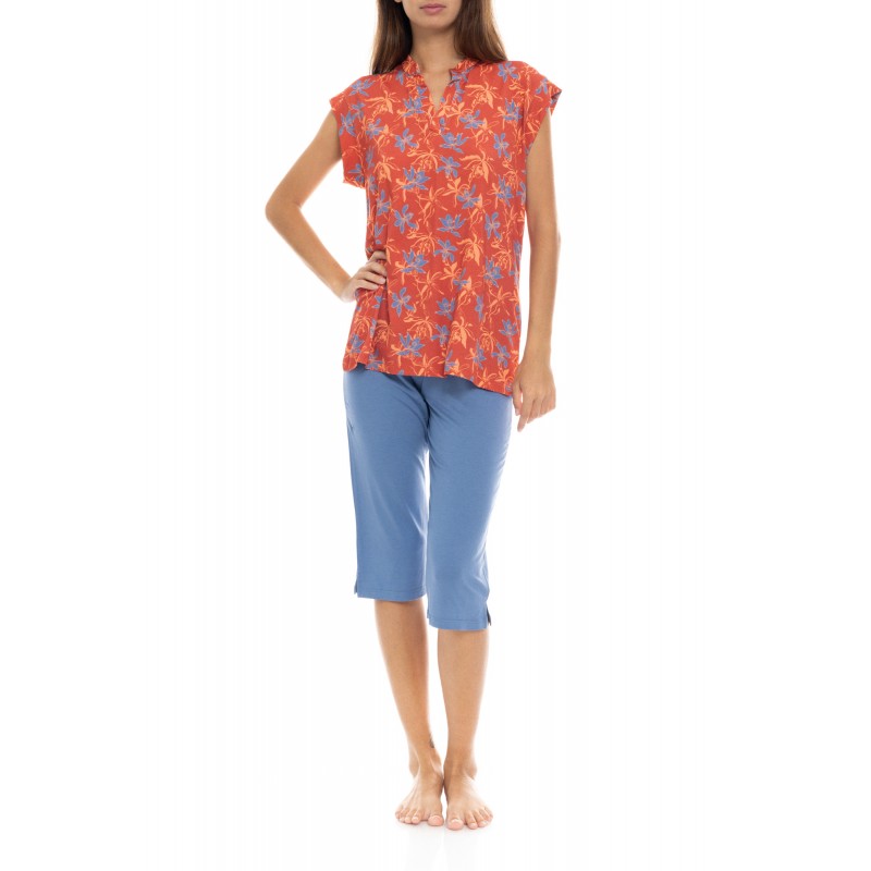 S1406 - Type - PYJAMA CAPRI PANTS BLOOMING FLOWER- (S1406) S1406 - Type - PYJAMA CAPRI PANTS BLOOMING FLOWER- (S1406)