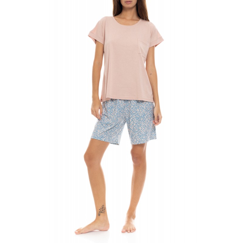 S1411 - Type - PYJAMA SHORTS BLUE FLOWER- (S1411)