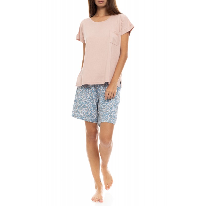S1411 - Type - PYJAMA SHORTS BLUE FLOWER- (S1411)