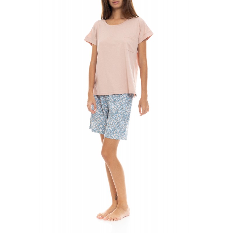 S1411 - Type - PYJAMA SHORTS BLUE FLOWER- (S1411) S1411 - Type - PYJAMA SHORTS BLUE FLOWER- (S1411)