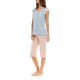 S1412 - Type - PYJAMA CAPRI PANTS BLUE FLOWER- (S1412)